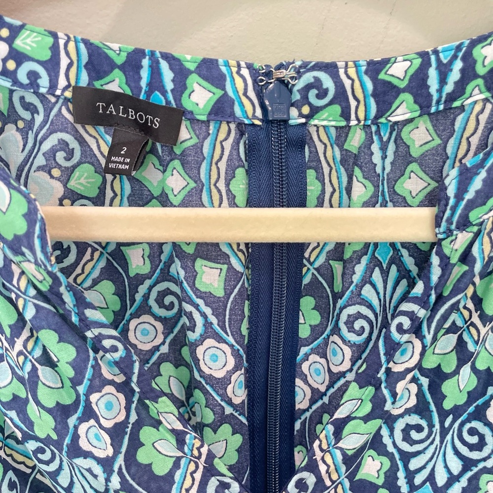 Talbots Blue and Green Sleeveless Maxi Sundress - Picture 4 of 5